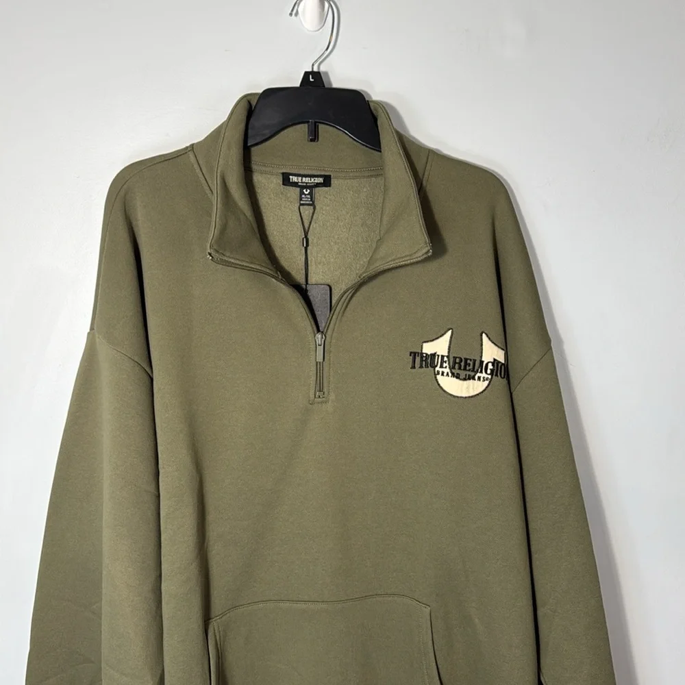 True‎ Religion Sweatshirt Green  Quarter Zip in Size XL  NWT